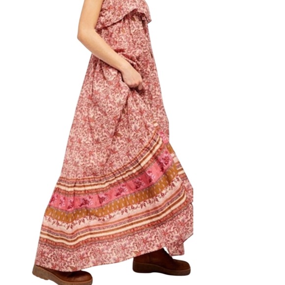 FREE PEOPLE Tangier Babydoll Tiered Sundress Maxi Dress, Size L NWT - Picture 2 of 12
